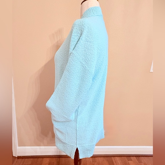 LOFT lightweight Robins egg Blue Button-Up Cardigan - Picture 3 of 11